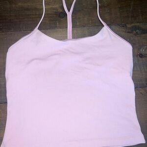 baby Pink lululemon  Spaghetti Strap Top with built in bra